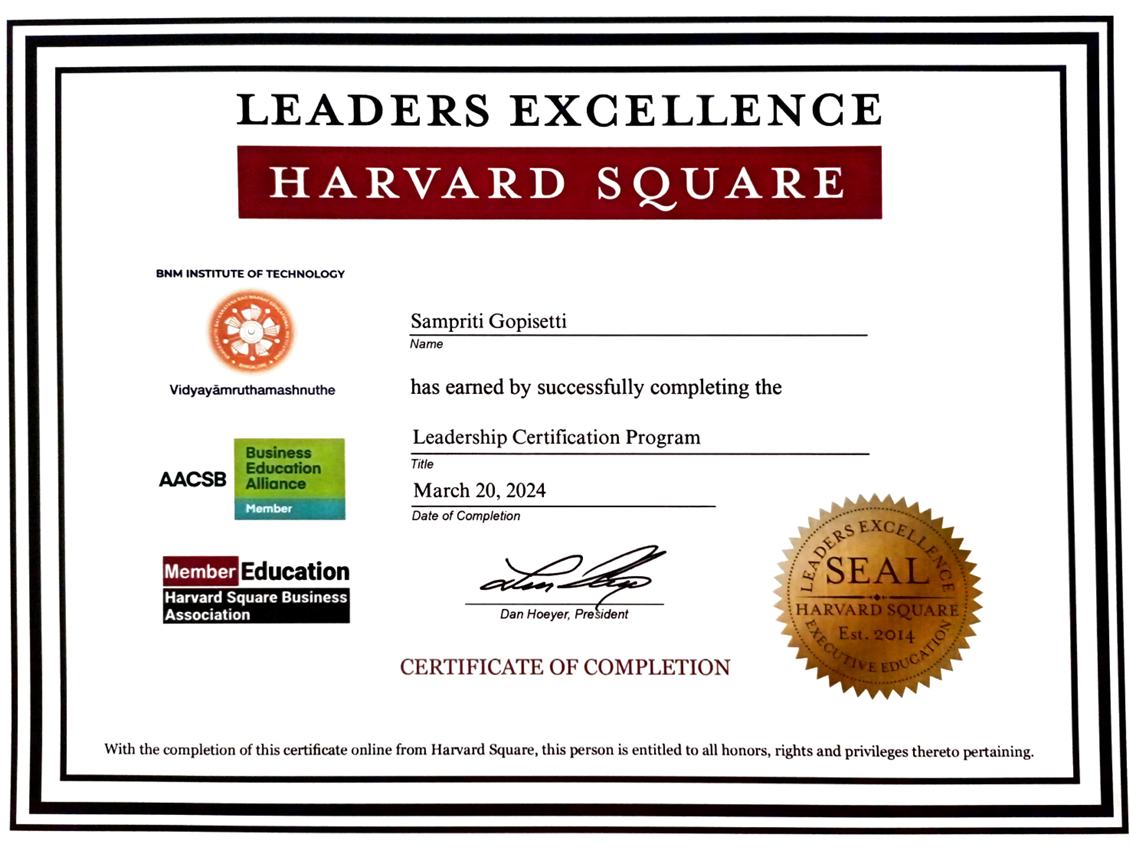 Leadership course, Harvard