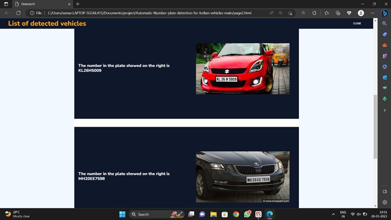Vehicle Number Plate Detection